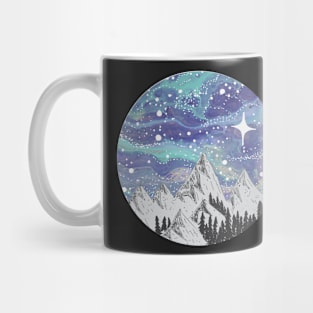 Mountain Circle- Galaxy Sky- Nature Sticker-Cute Sticker-Gifts Mug